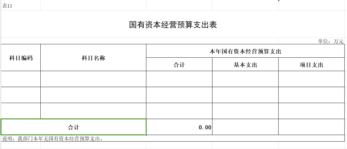 国有资本经营预算支出表