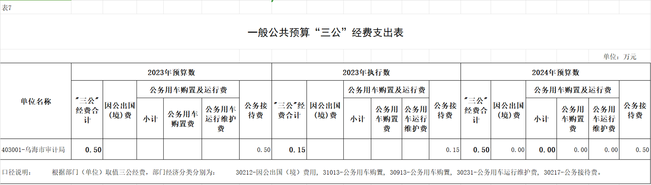 一般公共预算三公经费支出表