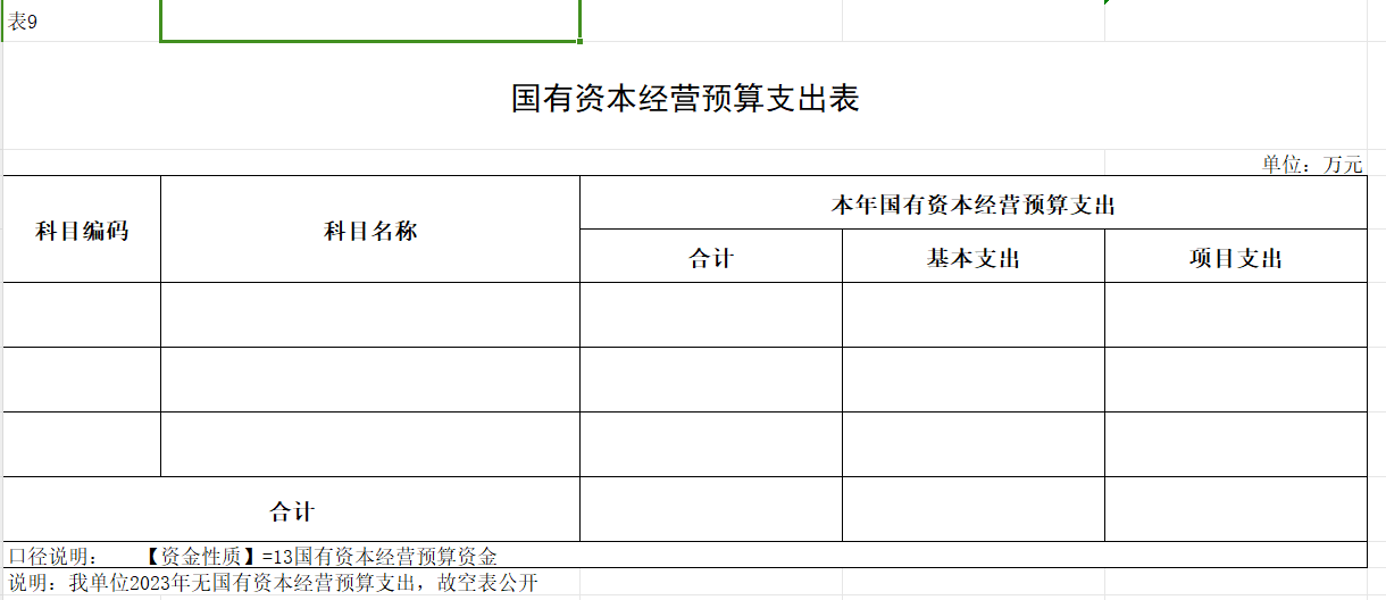 国有资本经营预算支出情况表