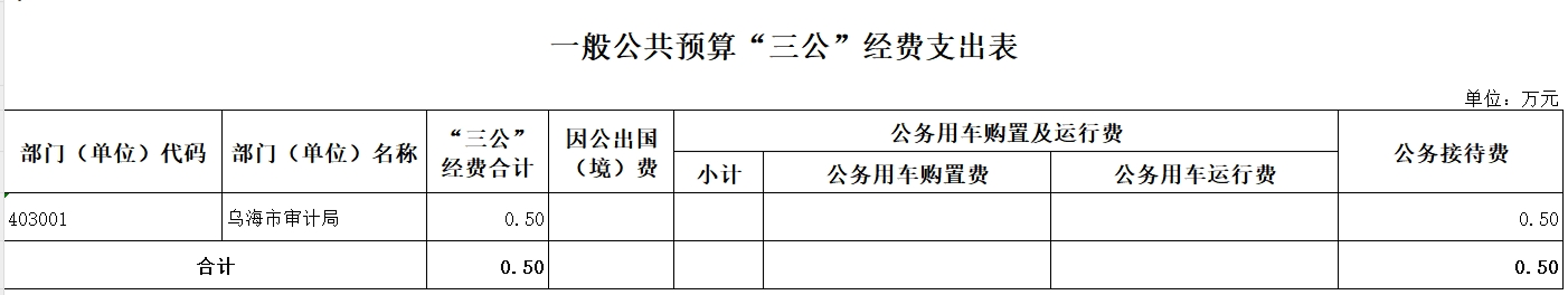 一般公共预算“三公”经费支出表